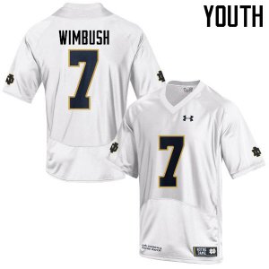 Notre Dame Fighting Irish Youth Brandon Wimbush #7 White Under Armour Authentic Stitched College NCAA Football Jersey NUZ2099ZY
